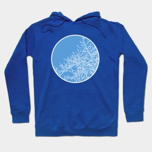 Winter Tree (large, no leaves, blue fill) Hoodie